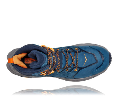 Anacapa M GTX mid, blå vattentät sko perfekt för vandring i alla underlag och väder. Hos Hoka specialisterna i Sverige.