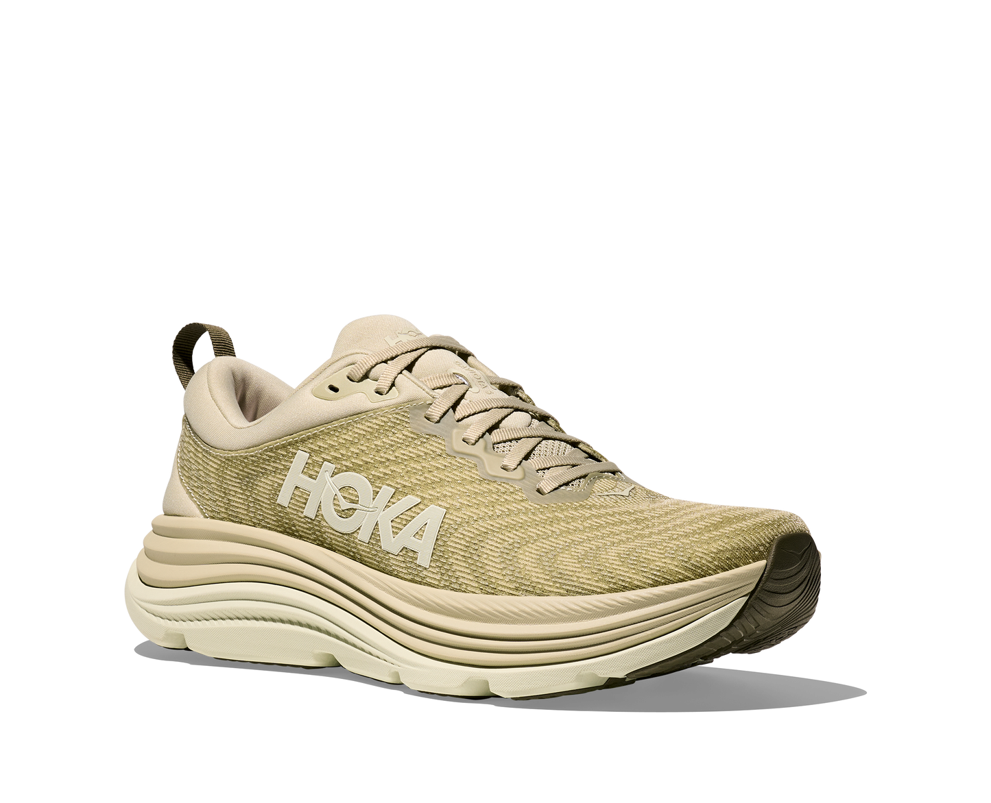 Hoka Gaviota 5 M, skomodell till herr. Denna modell är rymlig i passformen jämfört med andra Hoka skor. Här har ni Hokas stabilaste sko med pronationsstöd. Här går färgen i gröna och beiga toner. Perfekt för löpningen eller arbetspasset där du behöver mycket dämpning.
