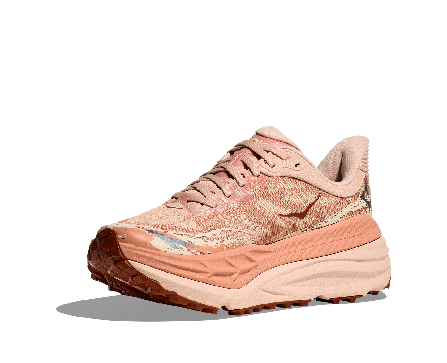 Hoka Stinson 7 W, dammodell hybridsko för alla underlag. En av Hokas stabilaste skor med pronationsstöd. En väldämpad sko som avlastar rygg och knä. Färg rosa.