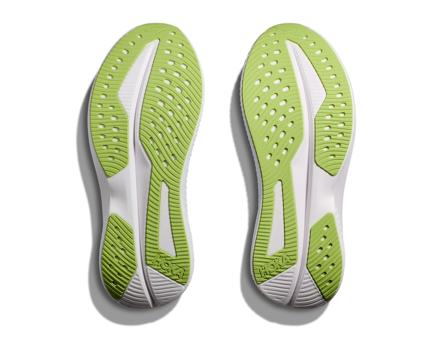 Hoka W Mach 6 (CSSW) - En snabb löparsko med skön dämpning. Blå/Vitt färg med lila och gröna detaljer.