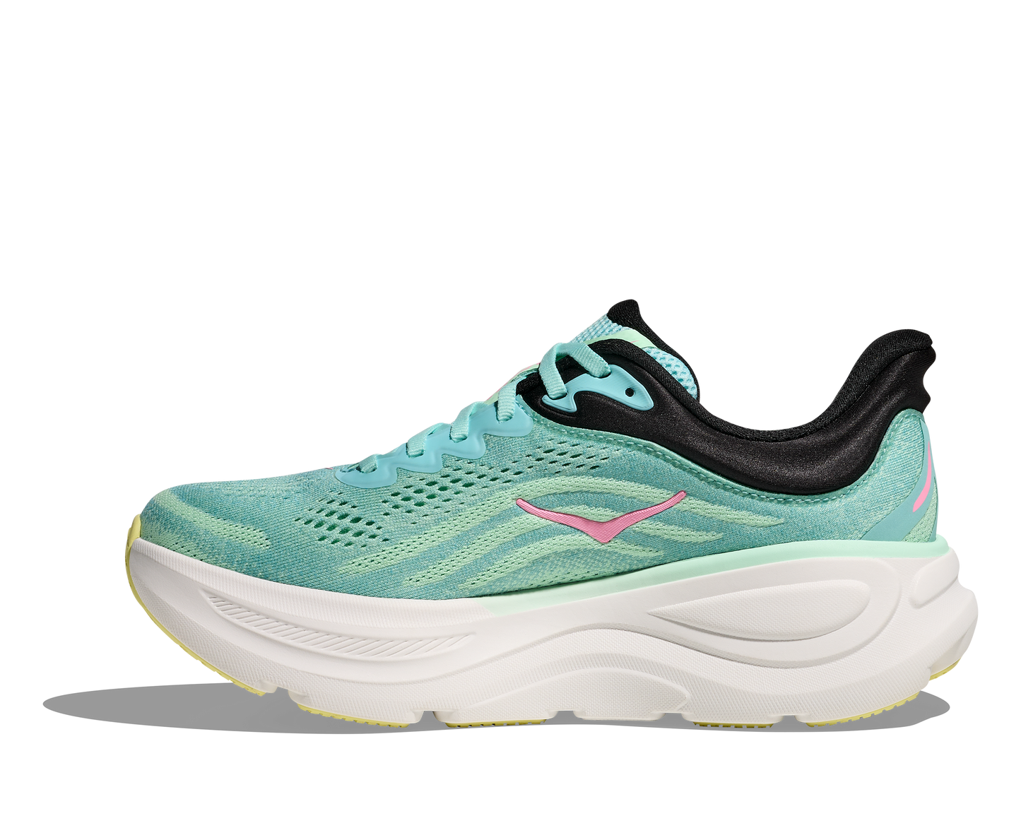 Hoka W Bondi 9, dämpad damsko. Perfekt för en mjuk och skonsam löpning. Även en super bra arbetssko som avlastar kroppen under hela dagen.
Färg i grönblå nyans med vit sula och detaljer i svart, rosa och gult. Köp hos dina Hoka specialister i Sverige idag!