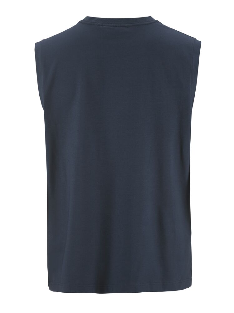 Craft Collective Relaxed SL Tee M. Ärmlös t-shirt till herr för träning och vardag. Avslappnad passform. Marinblå med vit Craft etikett ned till vänster fram.