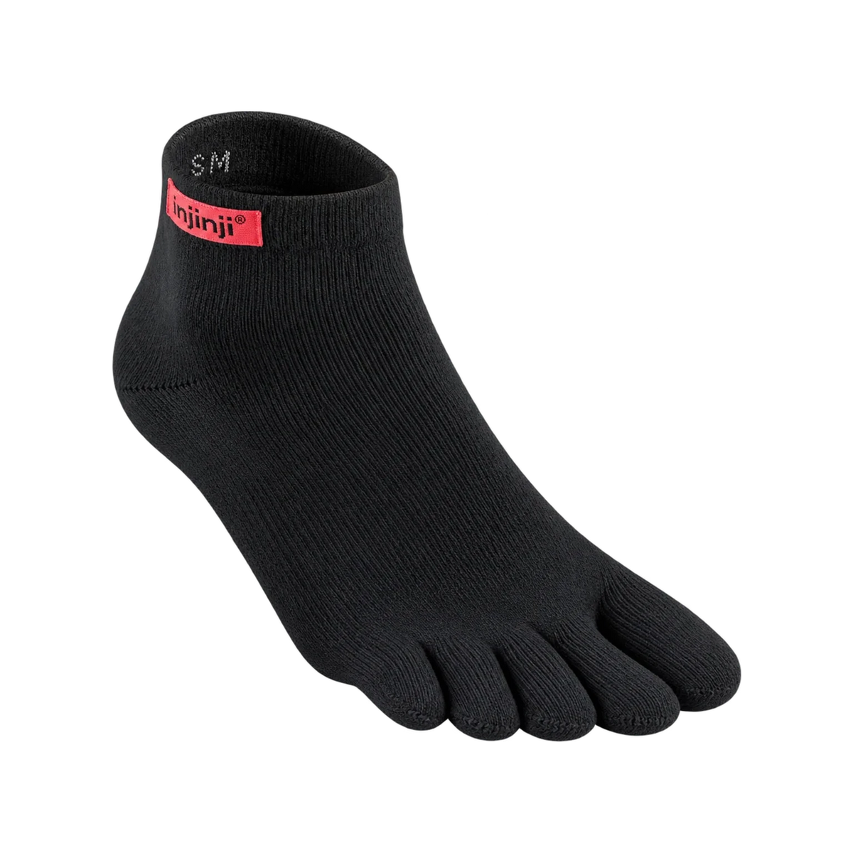 Injinji Sport Original Weight Mini-Crew toe socks in Black