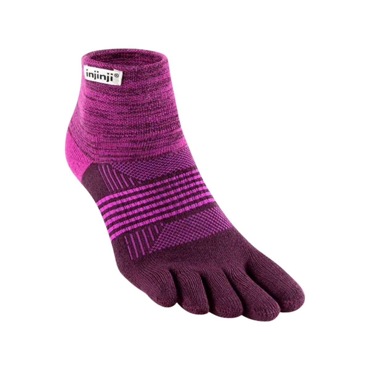 Injinji Trail Mini-Crew women's toe socks in Violet