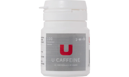 Umara U Caffeine tabletter. Koffeintabletter som ger 50mg per tablett. Burken innehåller 100st tabletter. 