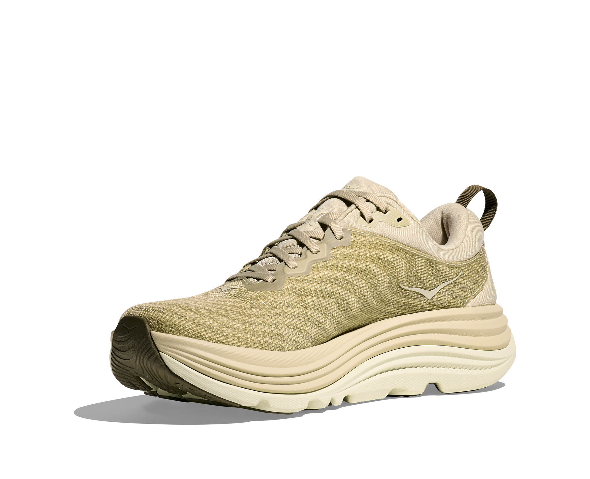 Hoka Gaviota 5 M, skomodell till herr. Denna modell är rymlig i passformen jämfört med andra Hoka skor. Här har ni Hokas stabilaste sko med pronationsstöd. Här går färgen i gröna och beiga toner. Perfekt för löpningen eller arbetspasset där du behöver mycket dämpning. 