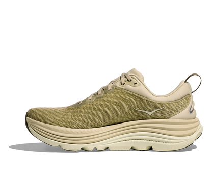 Hoka Gaviota 5 M, skomodell till herr. Denna modell är rymlig i passformen jämfört med andra Hoka skor. Här har ni Hokas stabilaste sko med pronationsstöd. Här går färgen i gröna och beiga toner. Perfekt för löpningen eller arbetspasset där du behöver mycket dämpning. 