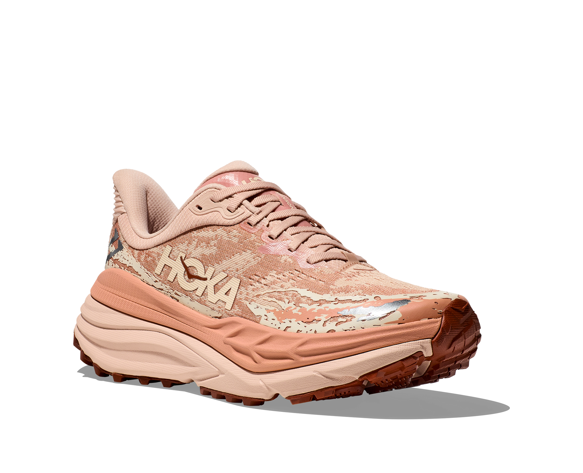 Hoka Stinson 7 W, dammodell hybridsko för alla underlag. En av Hokas stabilaste skor med pronationsstöd. En väldämpad sko som avlastar rygg och knä. Färg rosa. 