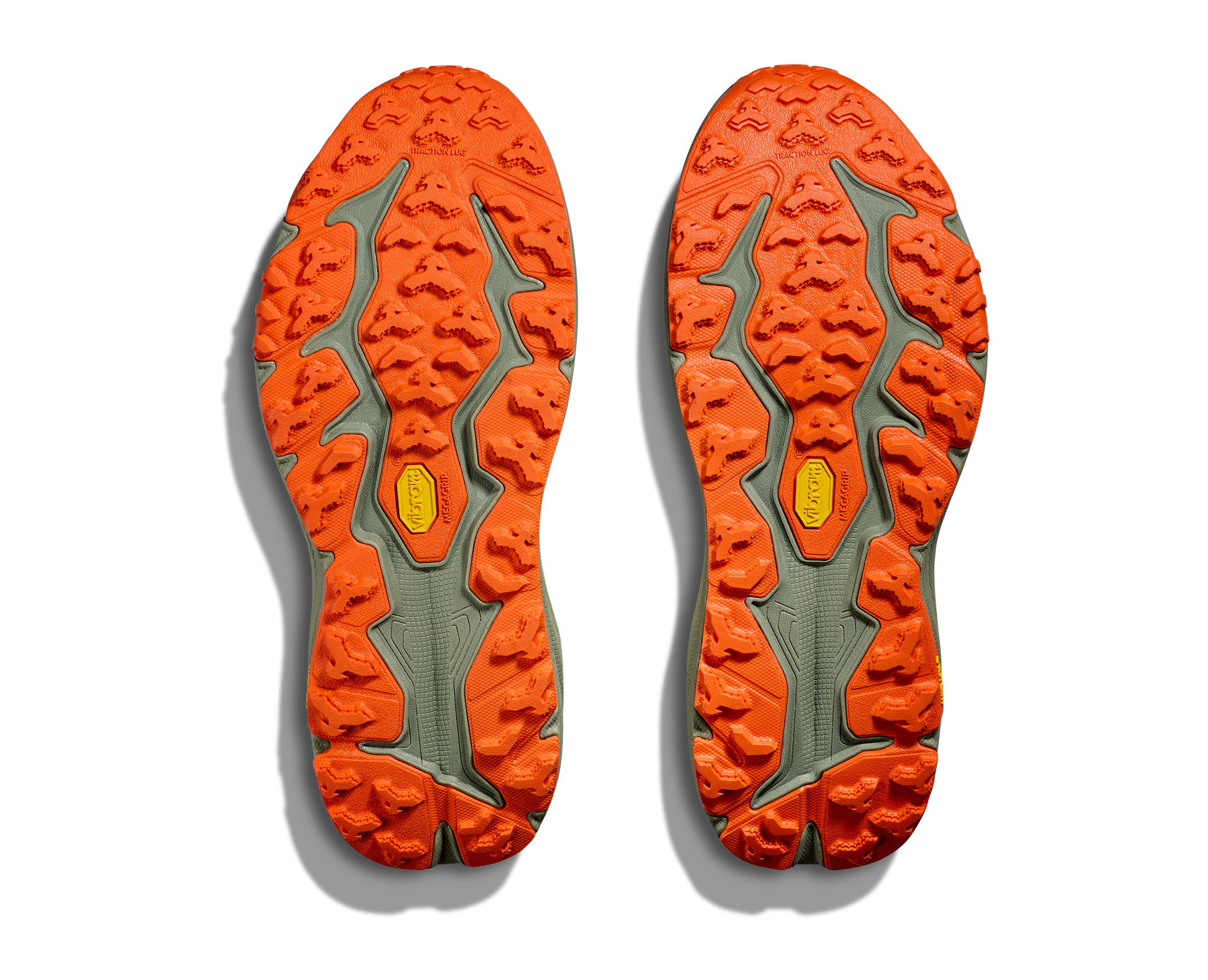 Hoka M Speedgoat 6 Wide - En terräng sko med god dämpning och utmärkt grep. Grön ochh Orange färg.