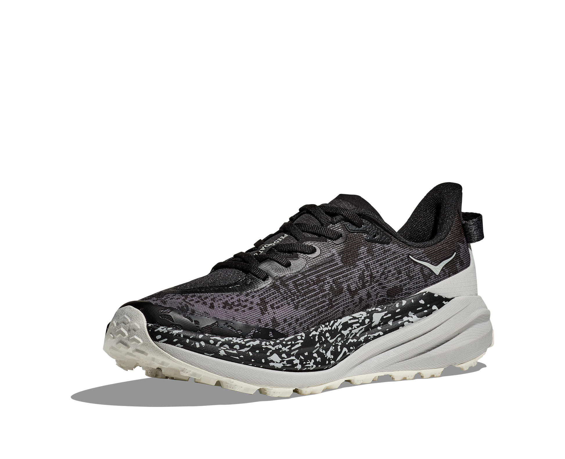 Hoka M Speedgoat 6 - En terräng sko med god dämpning och utmärkt grep. Grå/Svart/Vit färg.