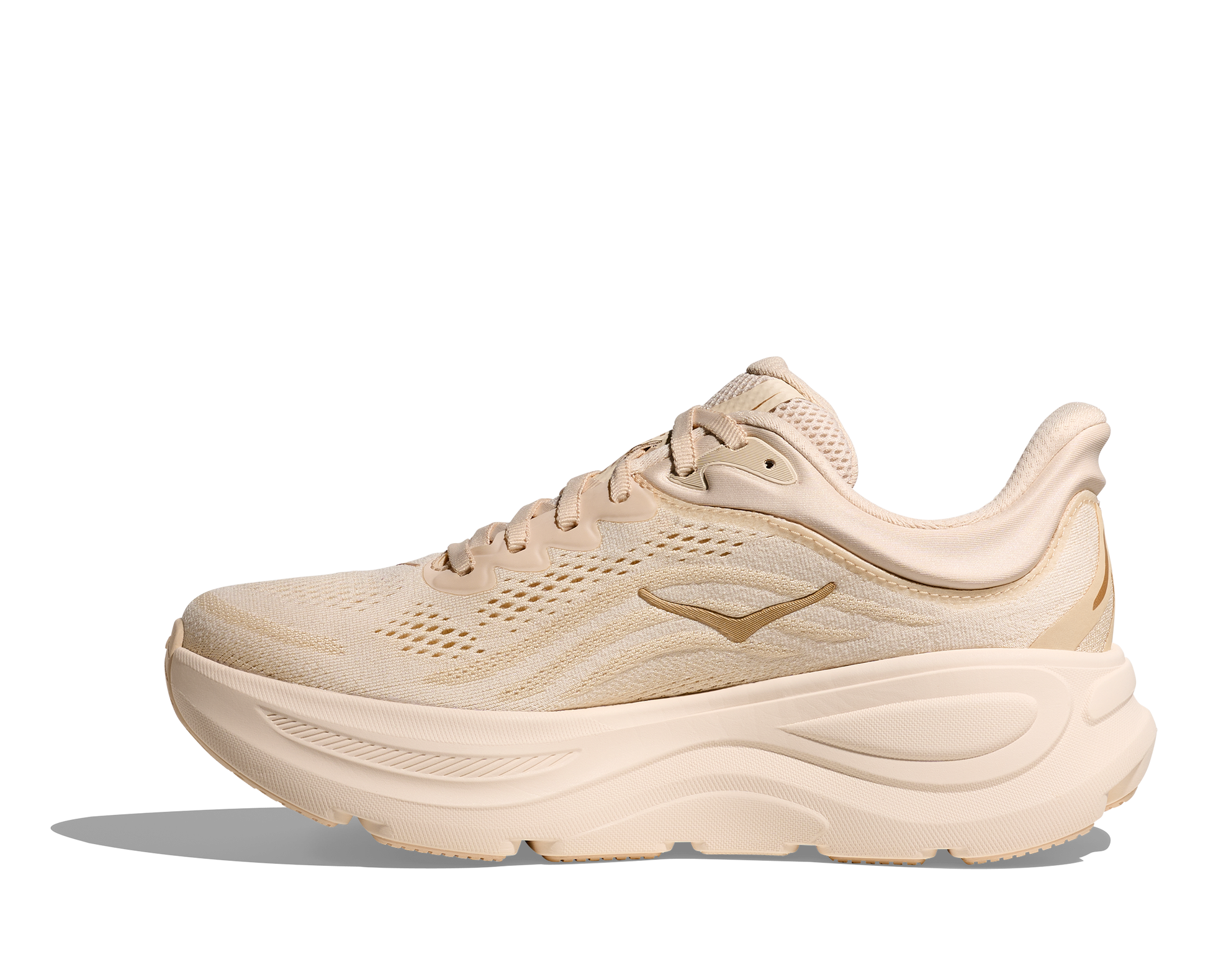 Hoka W Bondi 9, dämpad damsko. Perfekt för en mjuk och skonsam löpning. Även en super bra arbetssko som avlastar kroppen under hela dagen. Här i beige nyans. Köp hos dina Hoka specialister i Sverige idag!