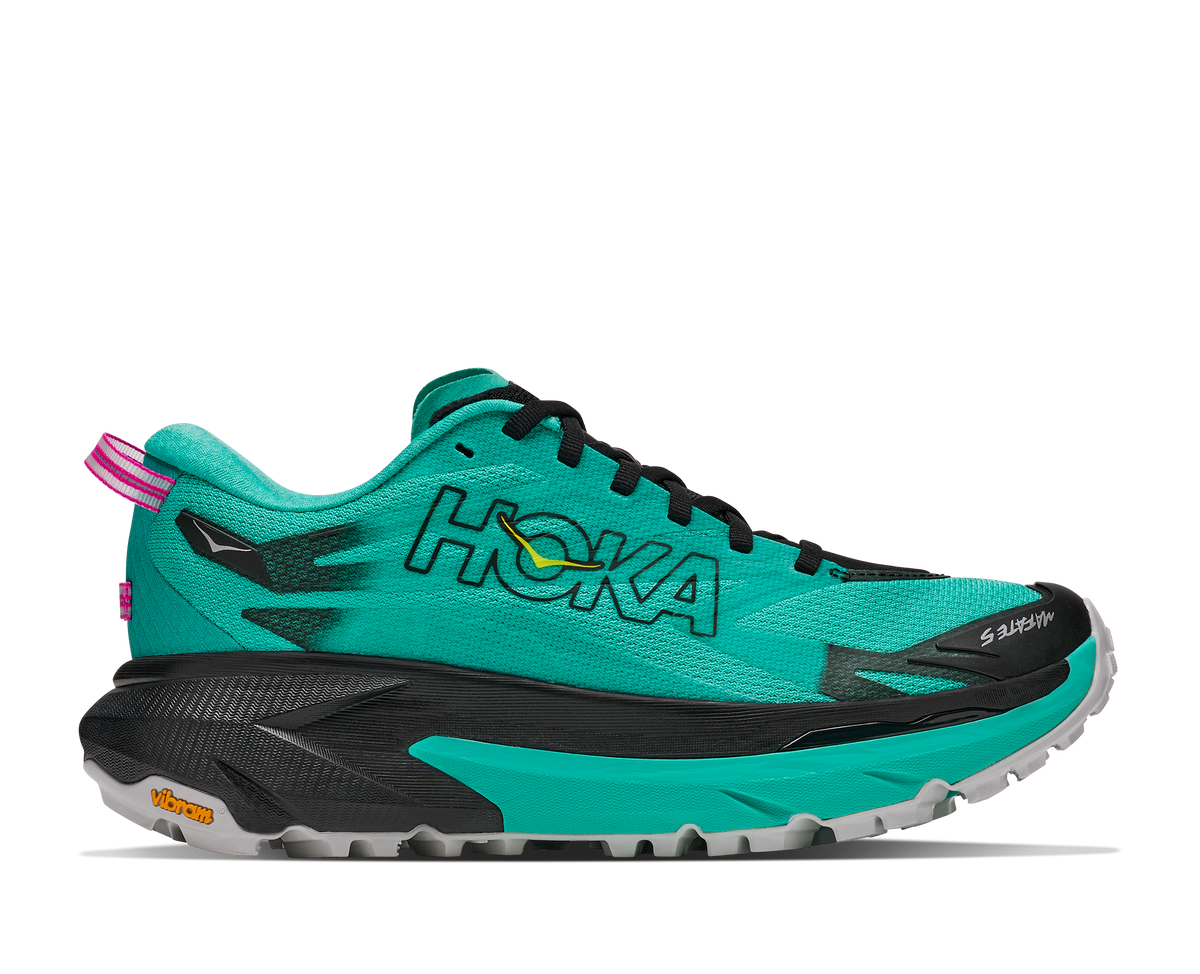 Hoka W Mafate 5 Black / Electric Aqua