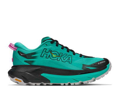 Hoka W Mafate 5 Black / Electric Aqua
