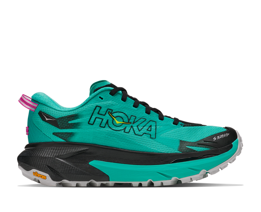 Hoka W Mafate 5 Black / Electric Aqua