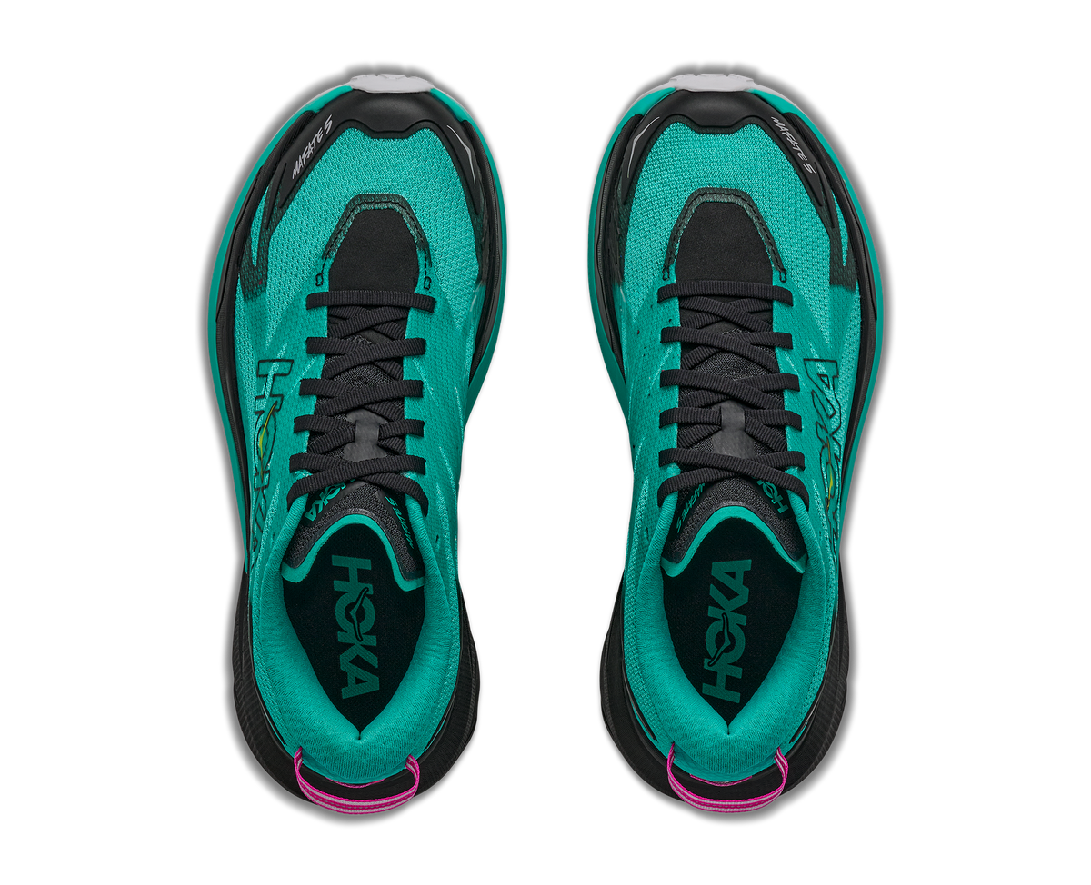Hoka W Mafate 5 Black / Electric Aqua
