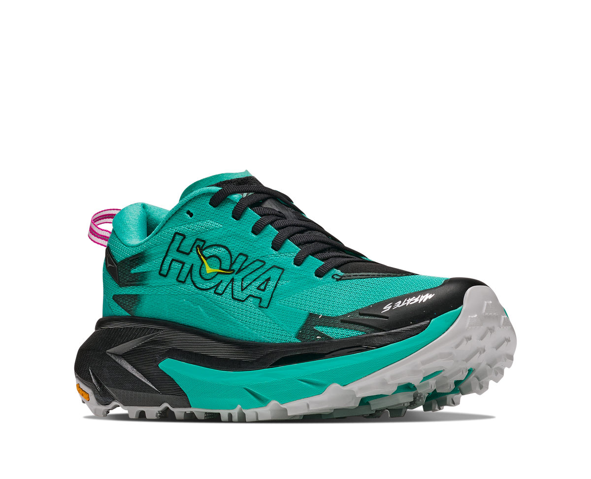 Hoka W Mafate 5 Black / Electric Aqua