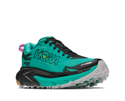 Hoka W Mafate 5 Black / Electric Aqua