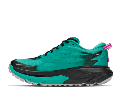 Hoka W Mafate 5 Black / Electric Aqua