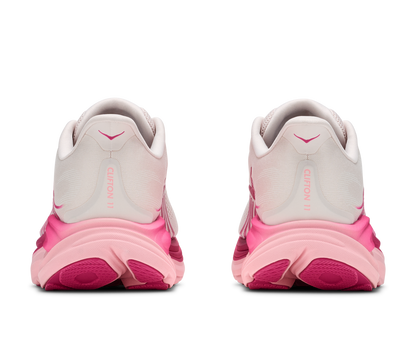 Hoka Clifton 11 dam i Rose Cream / Dewy Pink, par sett bakifrån