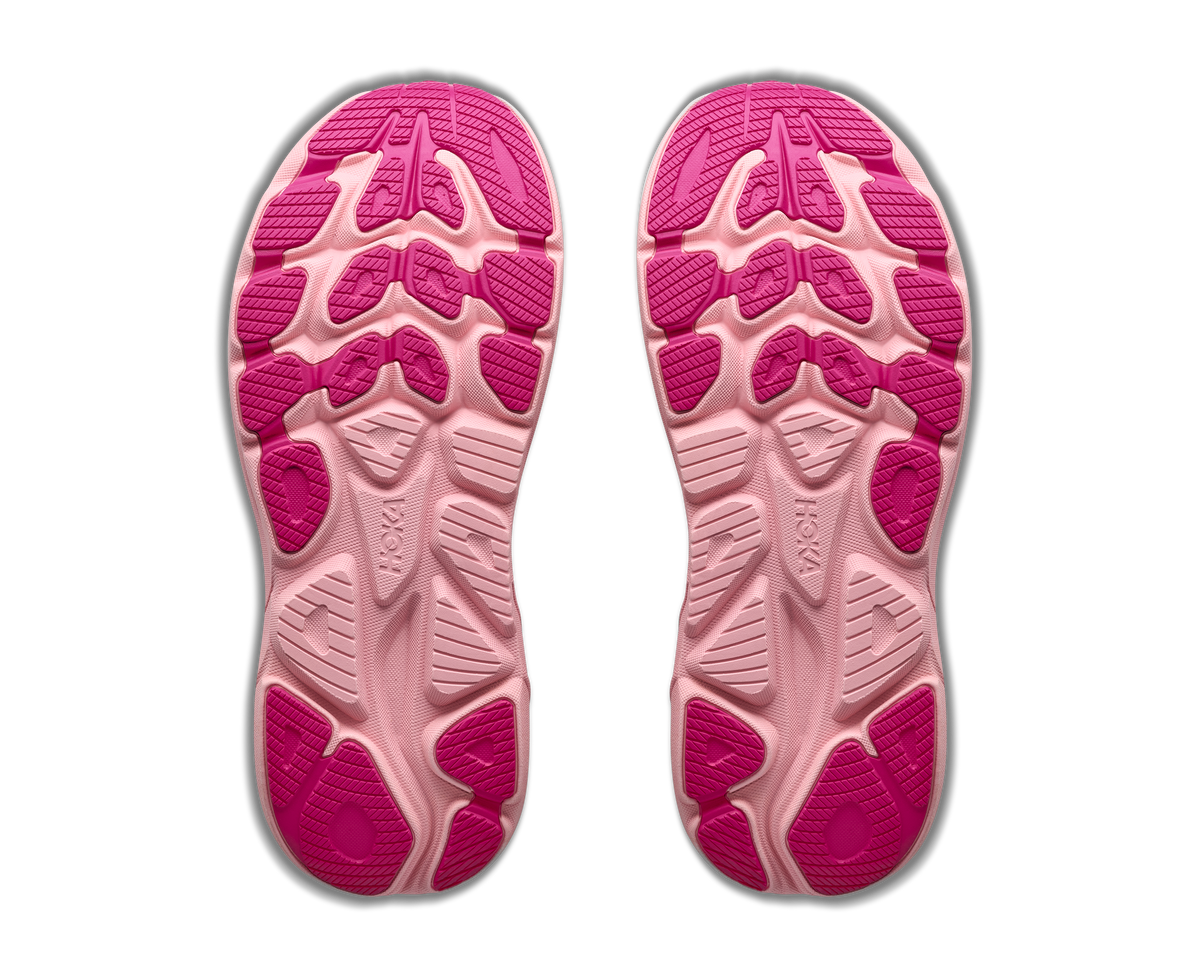 Hoka Clifton 11 dam i Rose Cream / Dewy Pink, undersida med yttersula