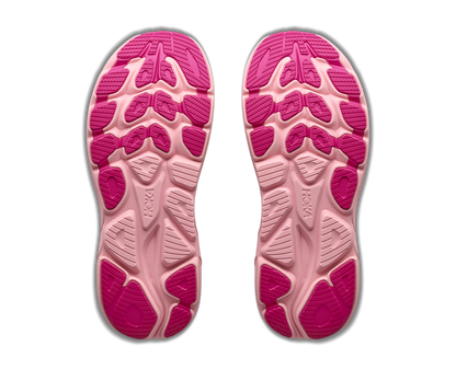 Hoka Clifton 11 dam i Rose Cream / Dewy Pink, undersida med yttersula