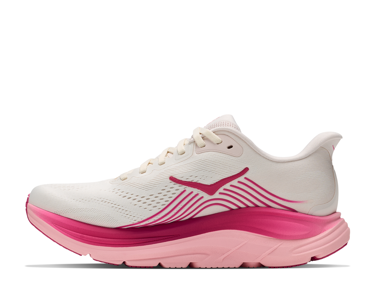 Hoka Clifton 11 dam i Rose Cream / Dewy Pink, sidovy från insidan