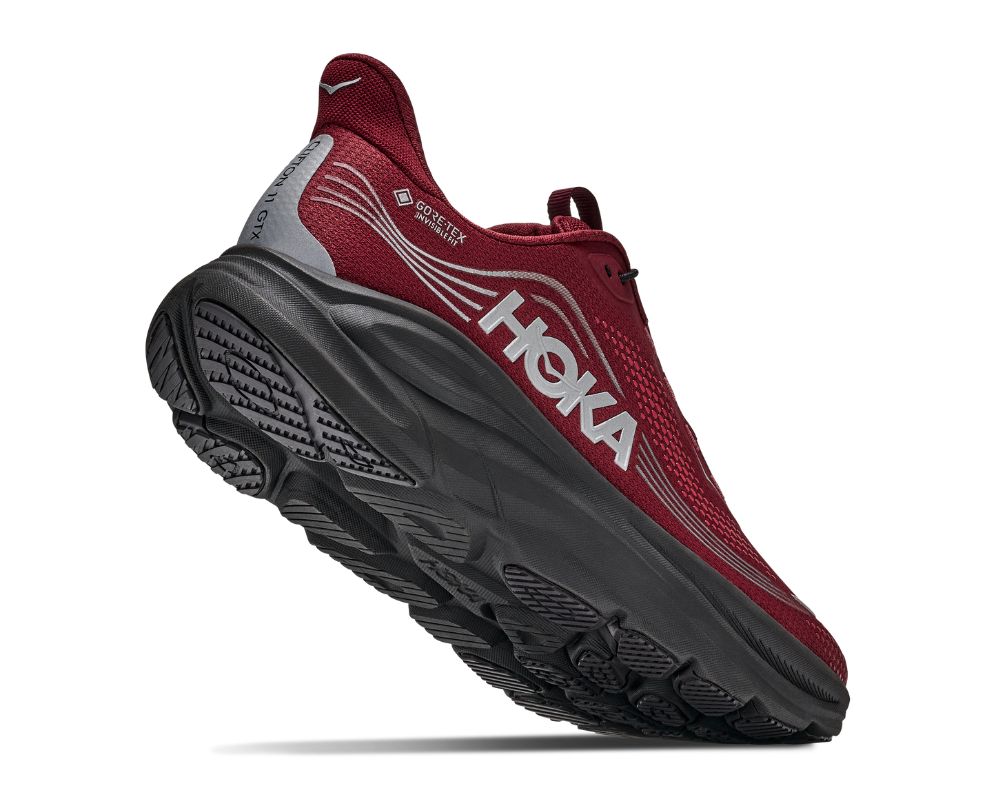 Hoka M Clifton 11 GTX Varsity Burgundy / Carbon Bla