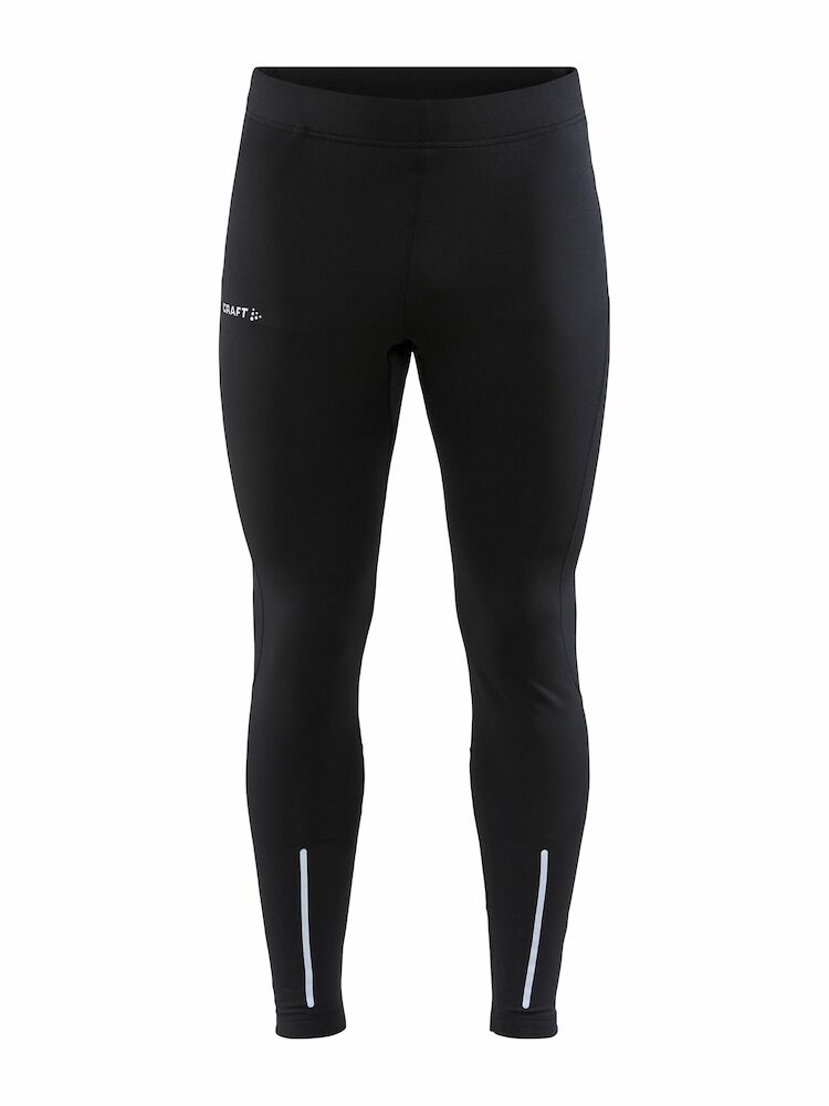 Craft ADV Essence Warm Tights. Svarta tights med elastisk resår i midjan samt dragsko för perfekt passform. Ficka med blixtlås baktill. Reflekterande detaljer samt logga på låret.