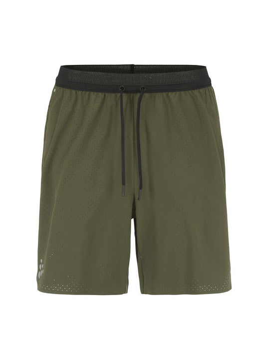 Craft PRO Hypervent Long Shorts 2 M. Gröna löparshorts för herr. Avslappnad passform, längre ben och sidoslitsar. Elastisk midja i mesh med justerbar dragsko. Två sidofickor. 