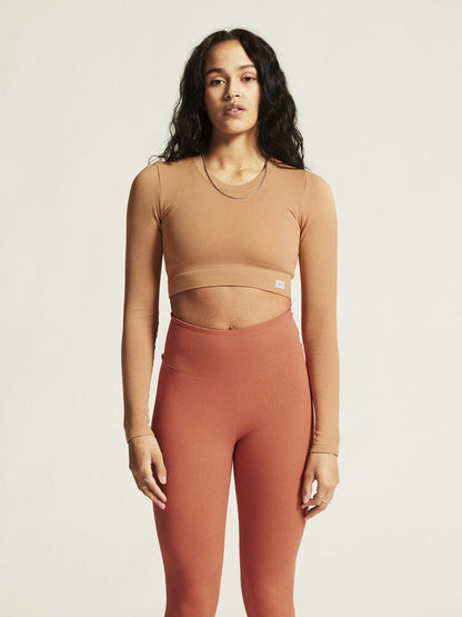 Craft Collective Rib Cropped LS Top W