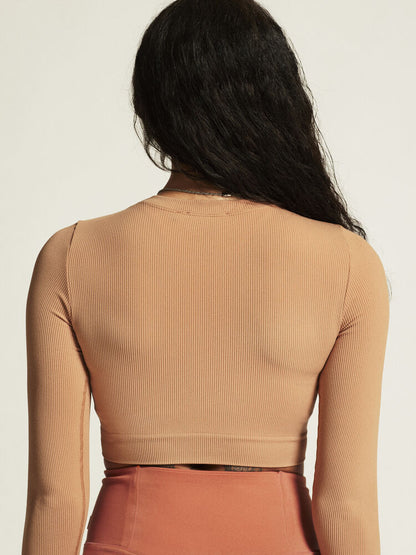 Craft Collective Rib Cropped LS Top W
