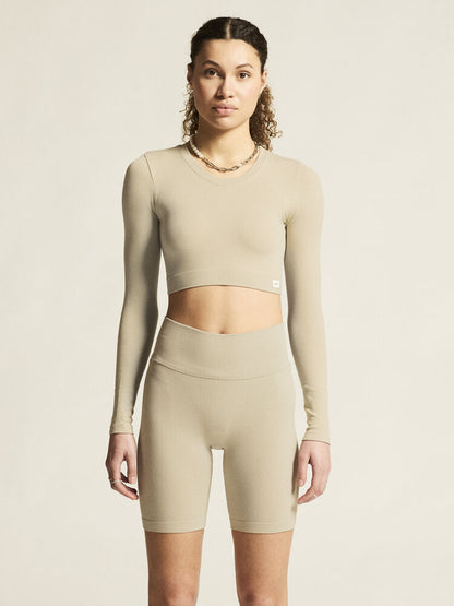 Craft Collective Rib Cropped LS Top W