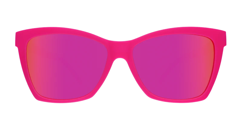I dessa hetrosa solglasögon med rosa reflekterande linser kan du verkligen stå ut som den stilikonen du är! Tack vare den  Speciella greppbeläggningen så rör solbrillorna inte på sig när dem väl sitter på ansiktet. Såklart är dem polariserade också! 