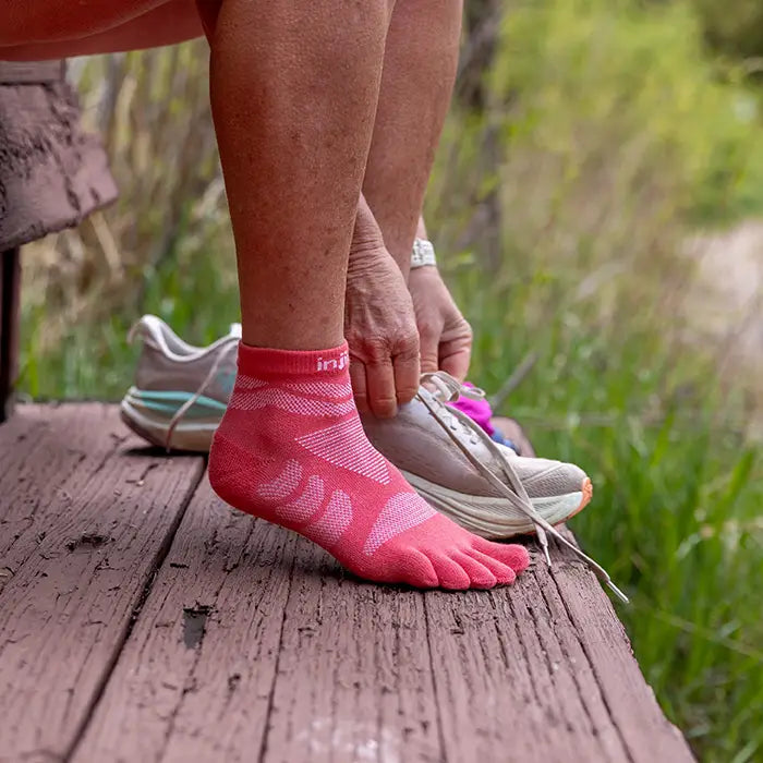 Injinji Ultra Run Mini-crew Koralfarvet til kvinder
