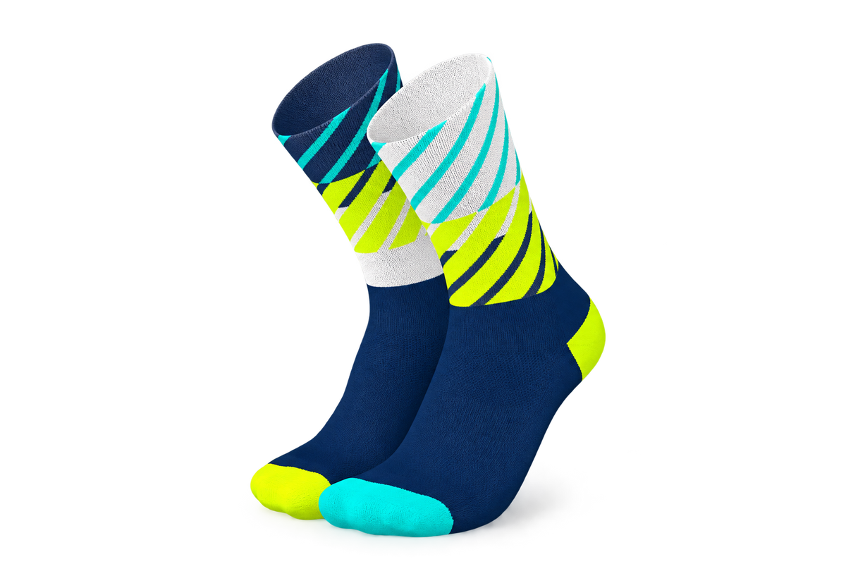 Incylence Running Diagonals Navy Canary with transparent background