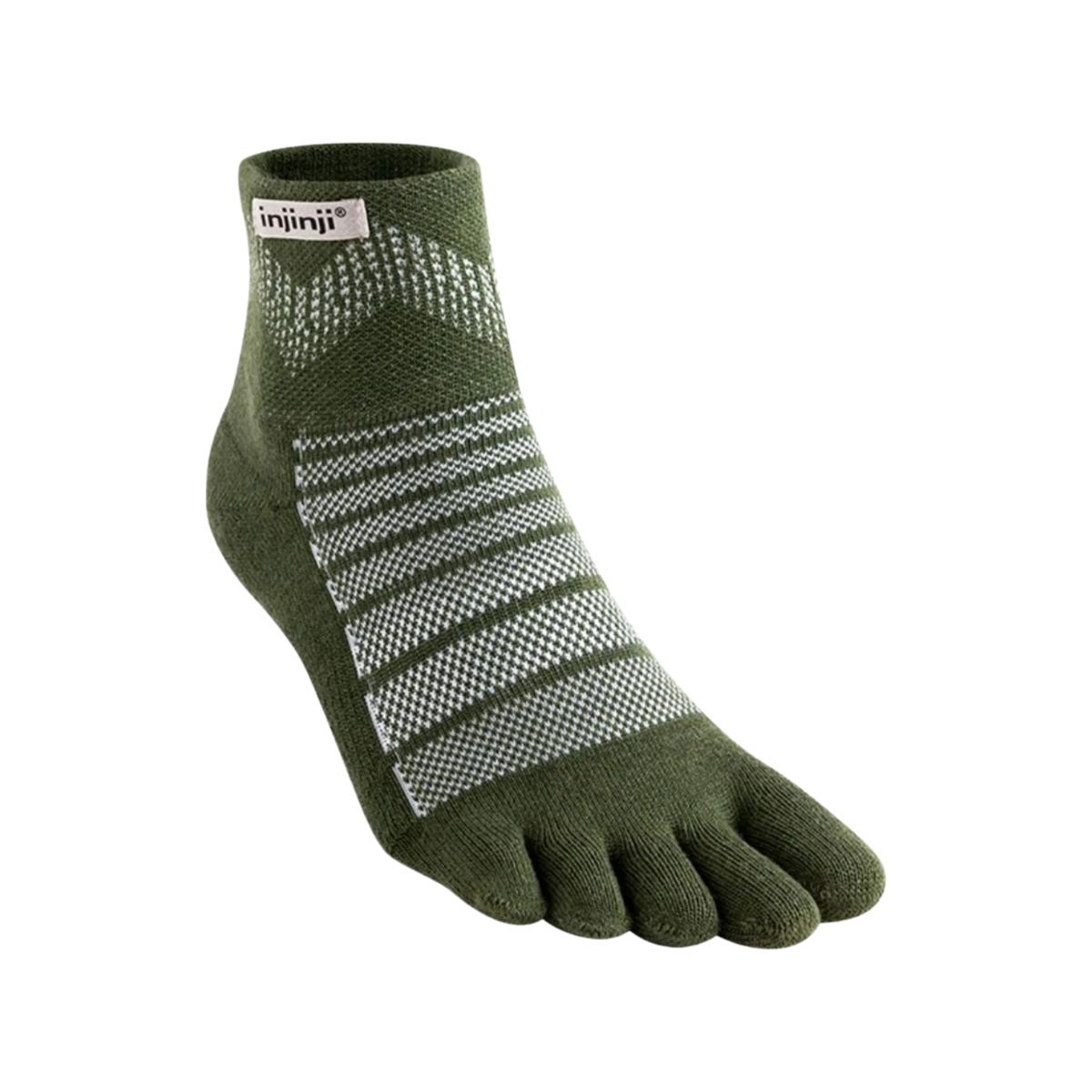 Injinji Outdoor Mini-Crew Wool toe socks in Forest
