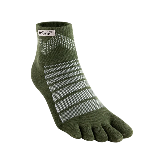 Injinji Outdoor Mini-Crew Wool toe socks in Forest