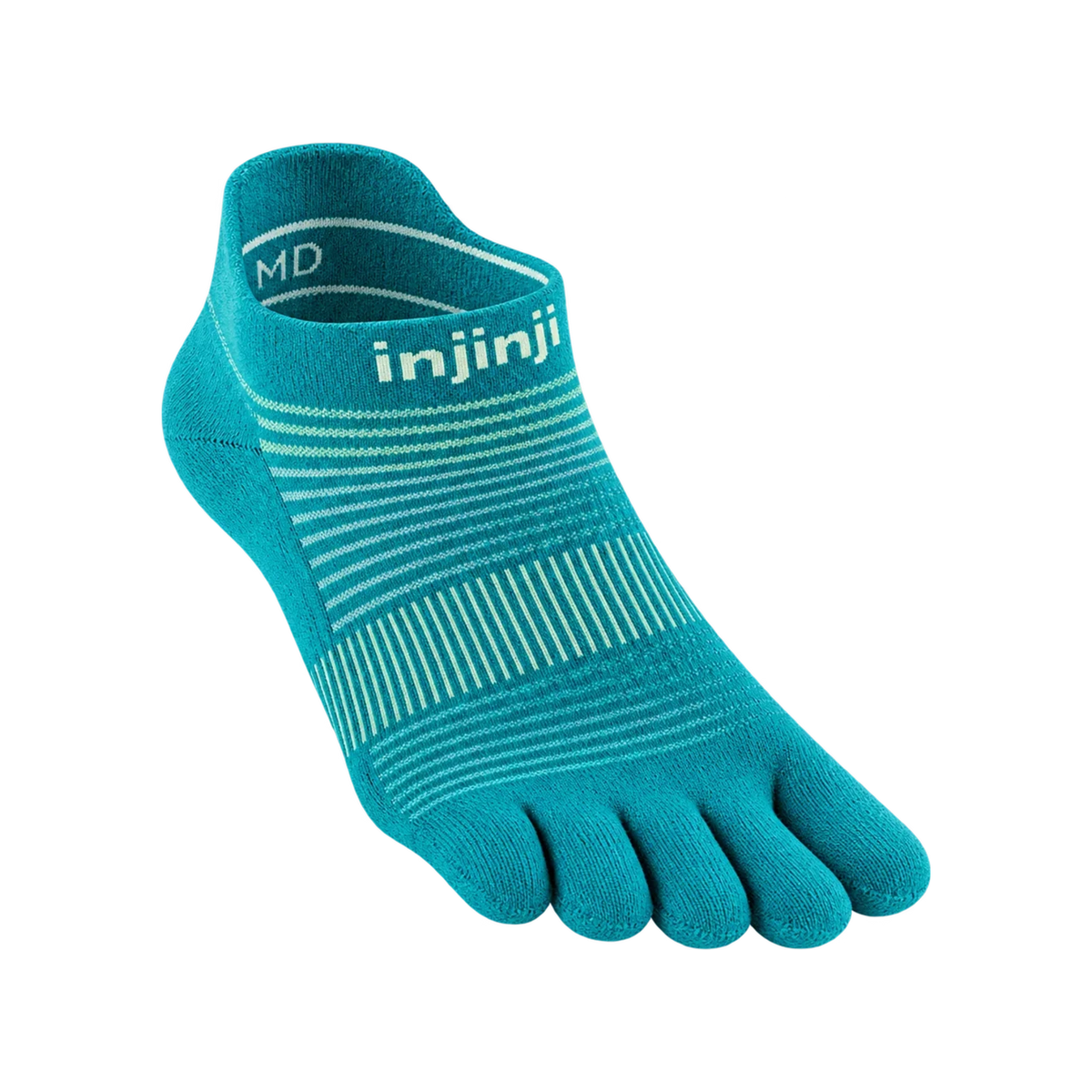 Injinji Run Lightweight No-Show toe socks in Atlantis