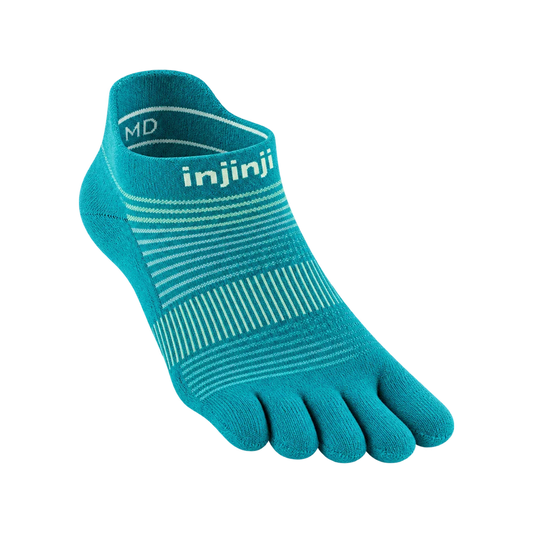 Injinji Run Lightweight No-Show toe socks in Atlantis