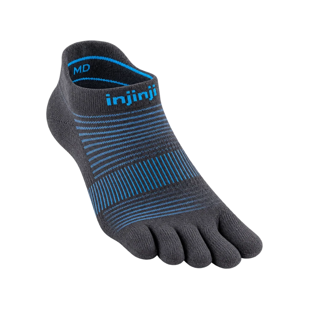 Injinji Run Lightweight No-Show toe socks in Carbon