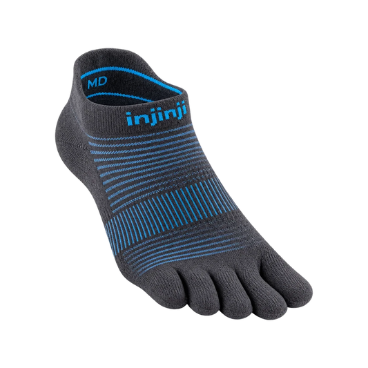 Injinji Run Lightweight No-Show toe socks in Carbon