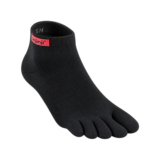 Injinji Sport Original Weight Mini-Crew toe socks in Black