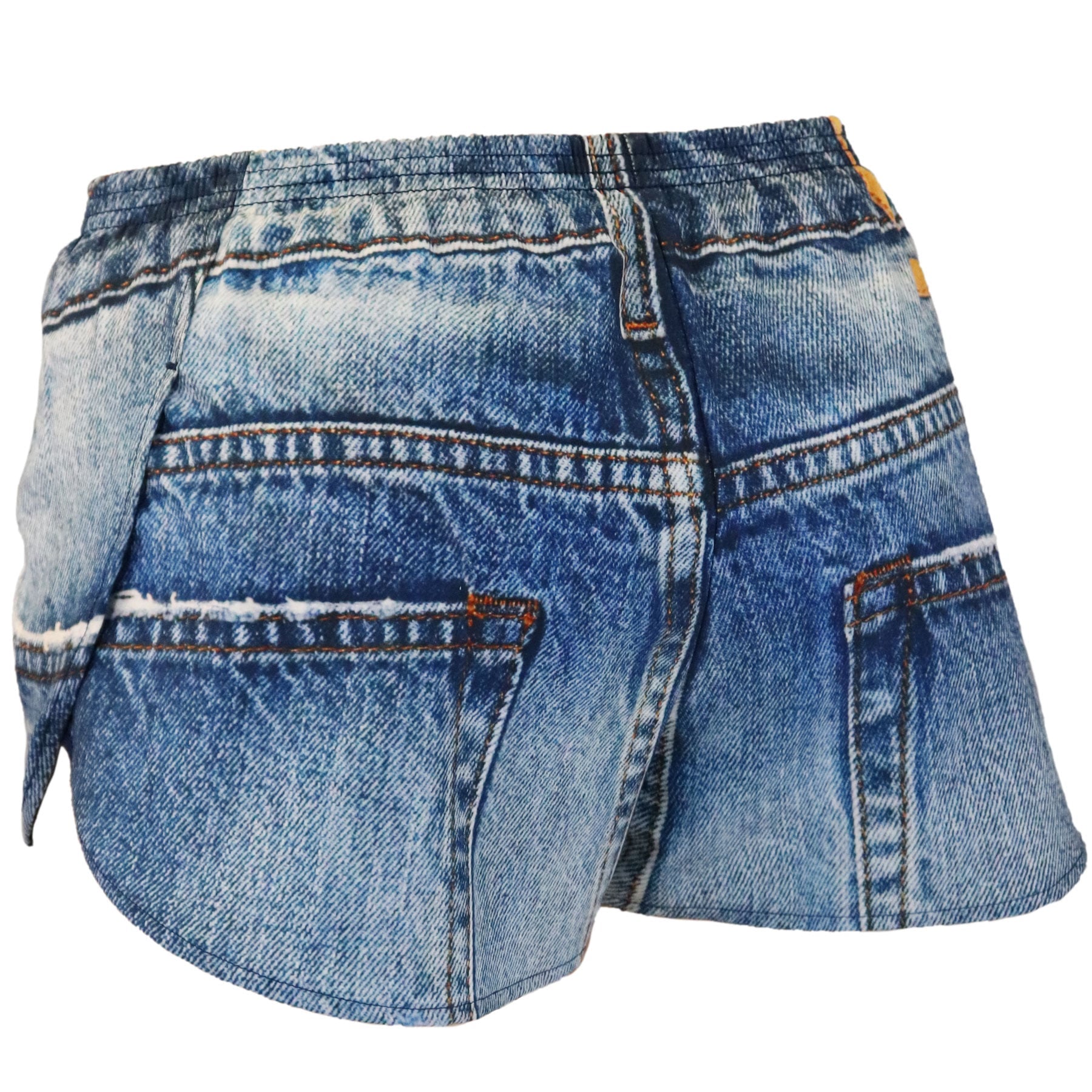 B.O.A JORTS- Dam 1".  Dam shorts med blått jeans motiv. Träna utan något skav.