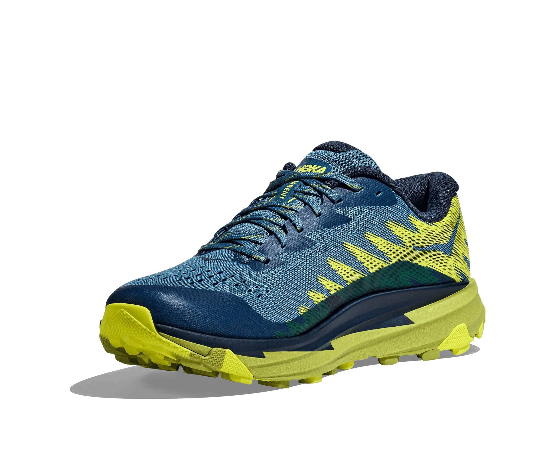 Hoka Torrent 3, modell herr. Blå och gul i färgen. Hos Hoka specialisterna i Sverige.