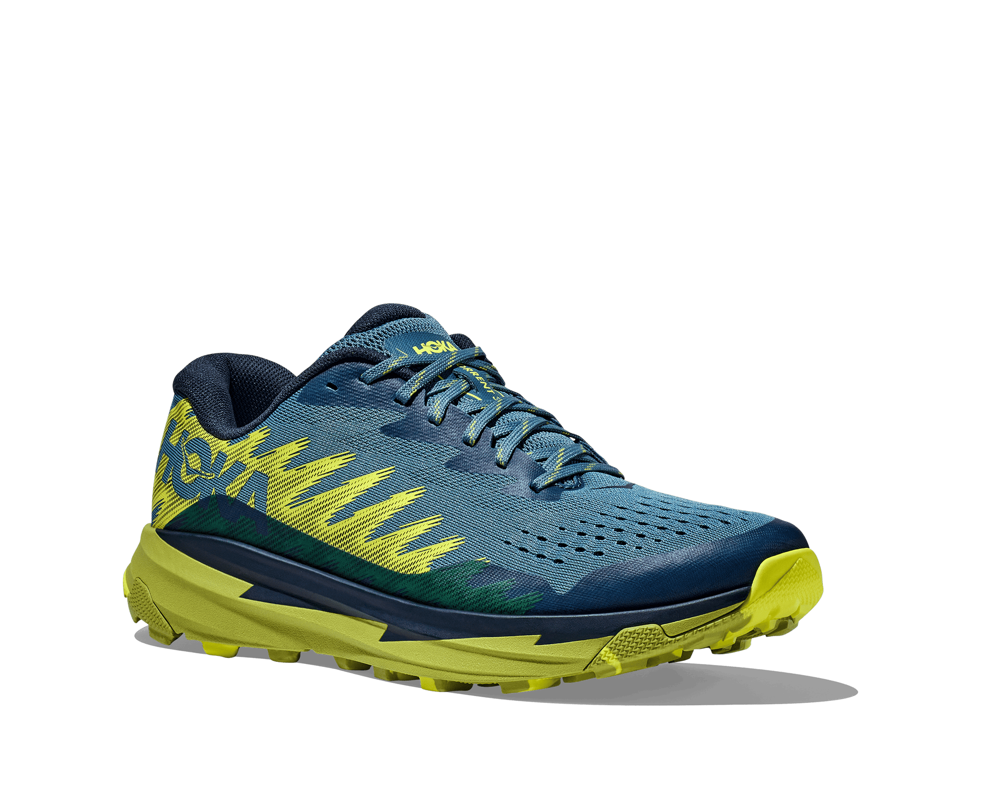 Hoka Torrent 3, modell herr. Blå och gul i färgen. Hos Hoka specialisterna i Sverige.