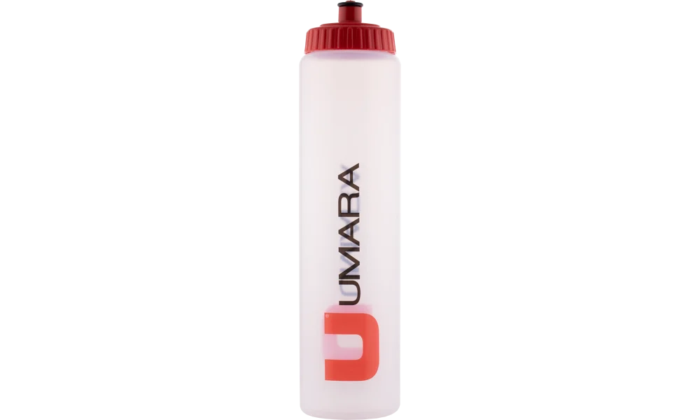 Umara Awesome Bio-flaska 1000ml. Stor vattenflaska, vit med umaras logga.